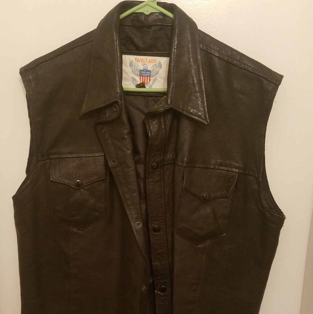 VINTAGE VANGUARD LEATHER MC VEST